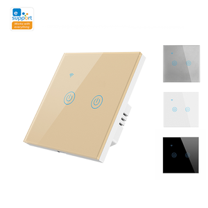 สวิตช์ไฟอัจฉริยะ WiFi Smart Life Tuya Ewelink แบบสี่เหลี่ยมสำหรับติดผนัง แผงกระจกสัมผัส ควบคุมไร้สายผ่าน Alexa และ Google Home - Product Image 1