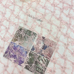 Tela de Encaje Suizo Francés Guipur con Patrón Bordado de Mariposas Rosas de Alta Calidad para Vestidos, Lencería y <span class=keywords><strong>Ropa</strong></span> Interior Femenina - Product Image 3