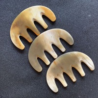 Peigne de Massage en Corne de Yak Blanc de Haute Qualité avec Logo Personnalisé Bâton de Tendon Epaissi Massage de la Tête Peigne Méridien Peigne Gua Sha