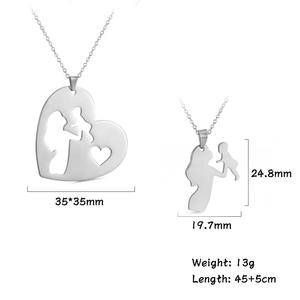 Perhiasan modis ibu memegang anak bentuk hati cinta liontin liontin kalung kustom hadiah Hari Ibu - Product Image 2