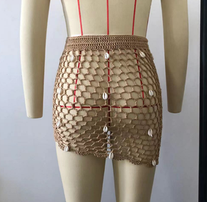 Stok 4 renk Hollow Out tığ etek kabuk detayları el yapımı plaj kapak Ups See Through - Product Image 5