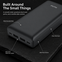 Power Bank 20000mAh Pengisian Cepat 15W Charger Portabel Dual USB A USB C Paket Baterai Eksternal