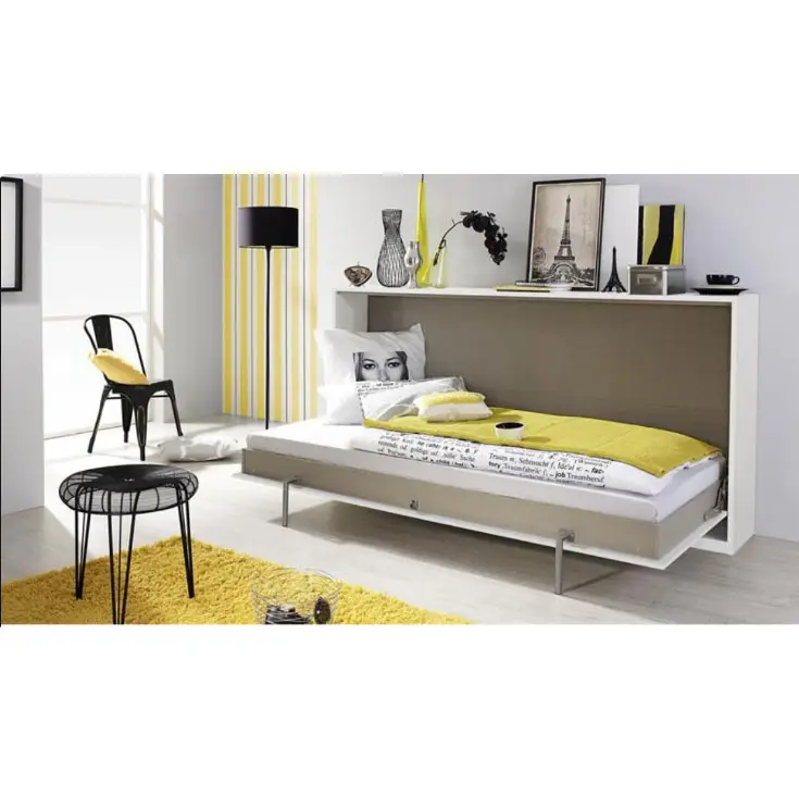 Conjunto de equipamento para cama, quadro de cama com mola padrão eua, sistema vertical, queen, cama de parede escondida com armário ou mesa