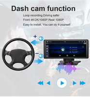 NUEVA Dashcam Táctil de 10.26 Pulgadas con Cámara Delantera y Trasera Dual, ADAS, Carplay y Android Auto, Transmisión en Vivo