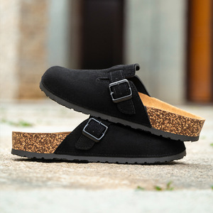 <b>Clogs</b> Closed Toe Faux Suede Rubber Outsole Cork Lining Anti Slippery Summer Fashion Men Women Outdoor Wear - Product Image 1