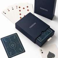 Jeu de cartes à jouer personnalisées noires recyclables, jeu de poker promotionnel, emballage en boîte à rabat laminée mate, jeu de cartes pour hôtel, conférence