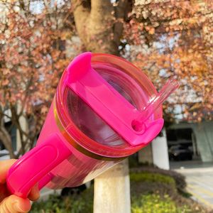 Gobelets de voyage isothermes en acier inoxydable H2.0 avec revêtement en cuivre arc-en-ciel, paillettes roses, 40 oz, pour sublimation, pour les fêtes - Product Image 3