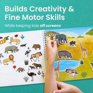 Animals Habitat 500+ Libro <span class=keywords><strong>de</strong></span> pegatinas para niños, 12 páginas para colorear + 12 escenas para niños pequeños, viajes en avión, viajes por carretera, edades <span class=keywords><strong>de</strong></span> 2 a 8 años - Product Image 4