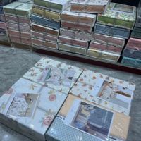 Parure de lit quatre pièces en kapok lavé, super douce, épaisse, en fil double couche, avec jupe de lit à effet 3D, style frais et délicat