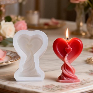 Rose-Shaped Couple Candle Mold Silicone DIY Valentine'S Day Craft Decoration Customizable Shape Transparent White - Product Image 4