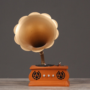 Gramófono de Resina Vintage, Modelo Decorativo para la Sala de Estar, Decoración del Hogar - Product Image 2