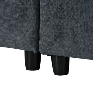 Canapé modulaire convertible gris foncé de 115,5 pouces avec revêtement en polyester durable, coussins moelleux et rangement dissimulé pour hôtel - Product Image 5