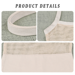 Sac fourre-tout en toile de coton personnalisé avec logo imprimé sur mesure, sac fourre-tout en maille pour le shopping - Product Image 3