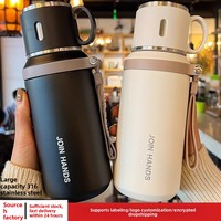 Termo JM 316 de Acero Inoxidable con Aislamiento al Vacío, 280 ml, Gran Capacidad, Elegante para Mujer, Tapa para Preparar Té, Correa Antideslizante, Disponible