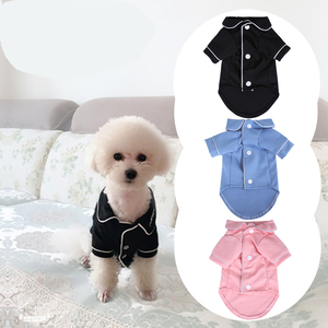 Nuevas llegadas: Pijamas de lujo sencillos para perros, bonitos, cómodos, transpirables, de algodón, diseño liso, ropa para perros para la temporada de otoño. - Product Image 2