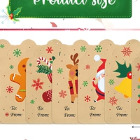 Rouleau d'autocollants adhésifs en papier kraft de Noël, étiquettes personnalisées imperméables pour étiquettes cadeaux, emballage de bouteilles