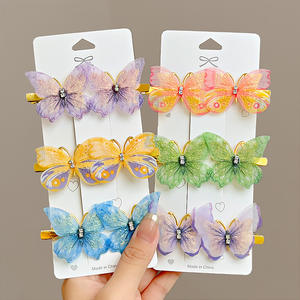 可爱蝴蝶发夹 透明适合女学生发饰 儿童闪亮发夹 可爱发饰 - Product Image 5