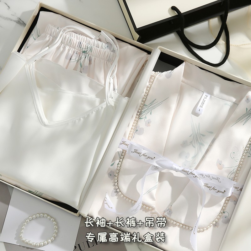 Scatola regalo pantaloni lunghi a maniche lunghe in papavero