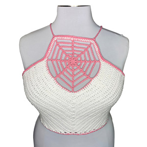 <span class=keywords><strong>Canottiera</strong></span> da <span class=keywords><strong>donna</strong></span> Sexy all'uncinetto con ragnatela nuovo costume da bagno da spiaggia Bikini Top corto con petto avvolto canottiere da <span class=keywords><strong>donna</strong></span> - Product Image 2