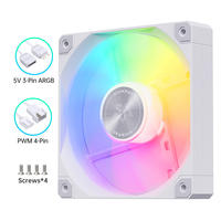 Ventilateur de boîtier PC SNOWMAN AS120-ARGB-WH 120mm blanc ARGB, débit d'air élevé 76.8CFM, pales inversées PWM, synchronisation 5V 3 broches, vente en gros