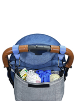 Crochet de poussette personnalisé en cuir PU, multifonctionnel, portable et rotatif, pour accrocher sacs et accessoires de poussette