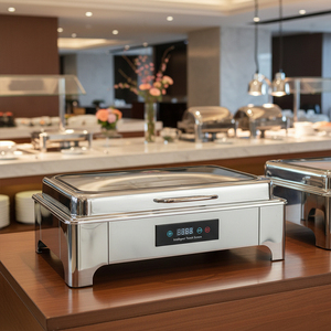 Set di Chafing Dish in Acciaio Inox per Ristoranti e Hotel, <span class=keywords><strong>Scaldavivande</strong></span> <span class=keywords><strong>Elettrico</strong></span> Moderno, Set Buffet di Lusso - Product Image 2