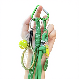 Llaveros Deportivos Ligeros de Metal y Plástico con Patrón de Corazón Tejido - Regalo Creativo para Fanáticos del Tenis - Product Image 5