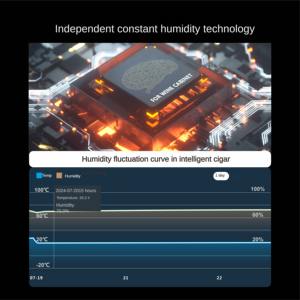 Grand Humidor Électrique en Acier Inoxydable avec Thermostat Réglable, Écran Tactile LCD, Bois de Cèdre, Capacité 308L pour Présentoir à Cigares - Product Image 5