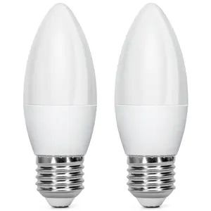 Lampadina LED C37 E27 4.9W - 2 Pezzi, Basso Consumo, Lunga Durata, Ideale per Illuminazione in Case e Uffici. - Product Image 1