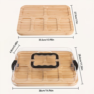 <span class=keywords><strong>Bandejas</strong></span> de Madera Decorativas <span class=keywords><strong>para</strong></span> Habitaciones con Tapa Acrílica Sellada, Bandeja de Madera <span class=keywords><strong>para</strong></span> Cubiertos, Bandeja de Madera Portátil Personalizada <span class=keywords><strong>para</strong></span> Alimentos con Tapa - Product Image 2