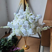 Vente flash : Grande boule de fleurs artificielles en soie de 80 cm, rose, pour décoration de mariage, centre de table pour réception de banquet
