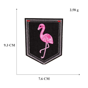 자수 옷 포켓 패치에 새로운 검은 색 꽃 동물 패턴 철 - Product Image 6