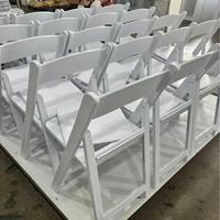 Chaises pliantes en résine blanche rembourrées, robustes, légères et durables, empilables, pour événements et mariages, vente en gros, Avant Garden Hotel