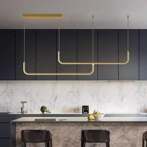 Kücheninsel-Beleuchtung Moderner Minimalistischer Esszimmer-Acryl-Deckenleuchter Linearer LED-Kronleuchter Pendelleuchte - Product Image 3