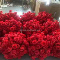 Bouquet de fleurs rouges et vertes personnalisé Fl-305 pour mariage, centre de table bordeaux pour événements, fêtes, anniversaires