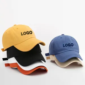 Personalizada de alta calidad de algodón liso bordado Logo suave gorra de béisbol de los hombres de moda sin estructura ajustable en blanco papá sombrero