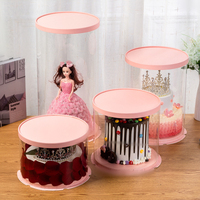Boîte à gâteau ronde en plastique transparent en vrac, emballage alimentaire en PET transparent pour gâteaux, 6, 8, 10, 12 pouces, anniversaire, mariage