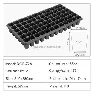 Tomate Brócoli Squash Vivero Plántulas Bandeja Reutilizable Plástico Hidropónico Fila 72 Células Semilla Stater Bandeja - Product Image 2