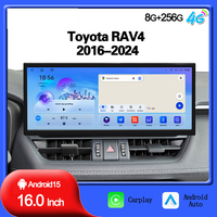 Autoradio Android 15 de 16 pouces avec navigation GPS pour Toyota RAV4 2016-2024, CarPlay sans fil, Android Auto, lecteur multimédia