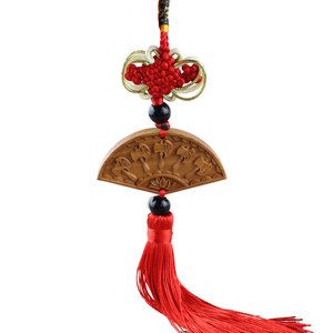 พวงกุญแจไม้พีชห้าสิริมงคล ของตกแต่งวัด ของที่ระลึกงานฝีมือจีน - Product Image 4