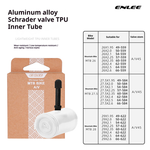 Chambre à air en TPU en alliage d'aluminium ultra-légère pour <span class=keywords><strong>VTT</strong></span> avec valve Schrader, chambre à air de vélo personnalisée en TPU - Product Image 2