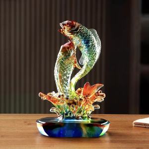 Handmade pha lê hiện đại cá figurine sang trọng Bộ sưu tập cho thiết kế nội thất giáng sinh nhật đảng ủng hộ tinh thể độc đáo - Product Image 6