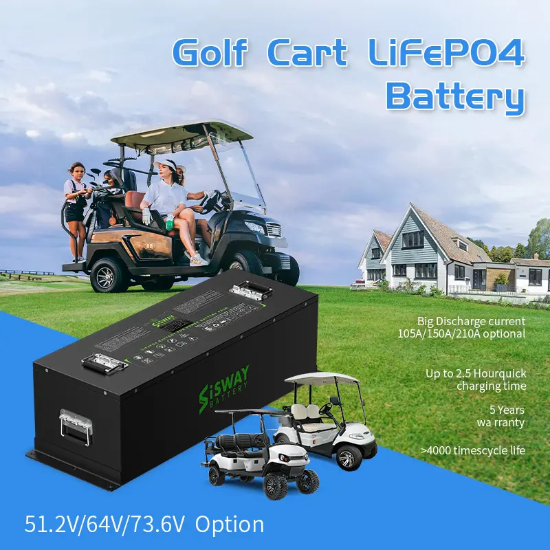 Batteria al litio I-SWAY 48V 210Ah Golf Cart 10kw custodia in metallo batterie con schermo LCD controller BMS 51.2V lifepo4 batterie