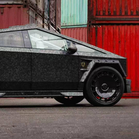 Kit carrosserie en carbone sec de style MSY 2023-2024 pour Tesla Cybertruck, amélioration en carbone forgé, lèvre avant, lèvre arrière, jupe latérale, échappement universel