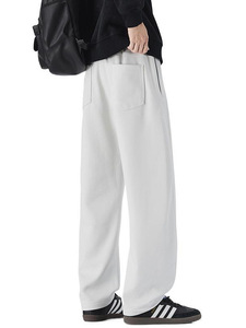 Fengshe hommes rétro décontracté tout match pantalon droit 100% coton automne nouveau cordon agrafe Style américain mi peigné Chino - Product Image 5