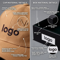 Boîte d'emballage rigide en papier noir mat personnalisée avec logo, forme cube profond, magnétique, pour casquette de baseball de luxe, chapeau, couvre-chef, cadeau, vente en gros, en vrac
