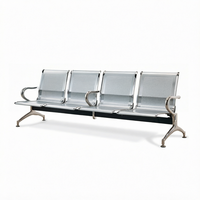 Chaise d'attente moderne 3 places en acier inoxydable, banc pliable en métal pour hall d'hôtel, clinique, réception