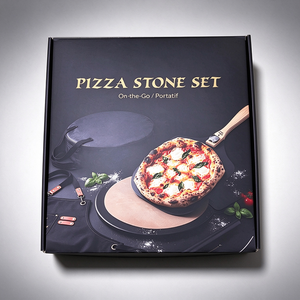 Coffret cadeau en carton rigide carré 42x42x11,5cm pour pierre à pizza noire - Product Image 2