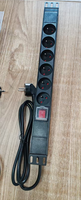 Unidad de Distribución de Energía Francesa, 6 Tomas de Corriente, PDU para Rack con SPD y Interruptor de Doble Disparo, 230V 16A CA, Aleación de Aluminio, Modelo DFWW-32