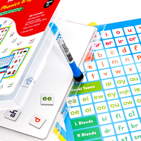 Juego de Letras Magnéticas Fonéticas Todo en Uno con Pizarras de Borrado en Seco y Estuche de Almacenamiento para Preescolar y Aula